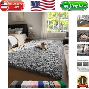 Versatile 4' x 6' High-Pile Soft Grey Area Rug - Perfect for Nursery & Home - Picture 1 of 9