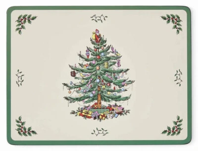 SPODE CHRISTMAS TREE 6 PLACEMATS 12X9" (BY PIMPERNEL) NEW/BOXED - Image 1 of 4