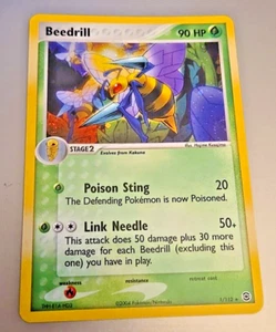 2004 Pokemon BEEDRILL Ex Fire Red & Leaf Green HOLO Foil Rare Card 1/112 - Picture 1 of 6