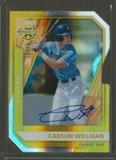 2021 Panini Elite Extra Edition Carson Williams Status Auto Die Cut Gold 10/10