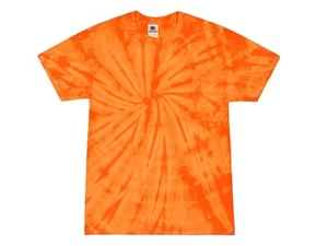 Spider Orange Tie Dye T-Shirts Kid & Adult 100% Pre-Shrunk Cotton Colortone - Picture 1 of 1