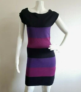 American Living Fitted Dress Scoop Neck Knit Size 10 Pullover Stretch Striped - Picture 1 of 5