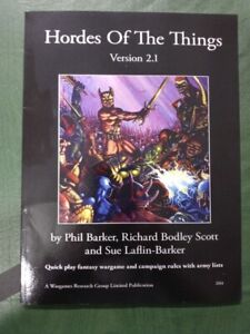 Hordes of the Things HoTT v.2.1 table top game rule book never used