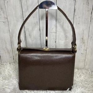 Auth Gucci shoulder bag Brown Gold Formal Women's Bags Vintage Used Japan Good! - Picture 1 of 20