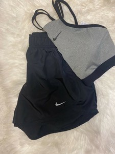 nike strapless top and shorts