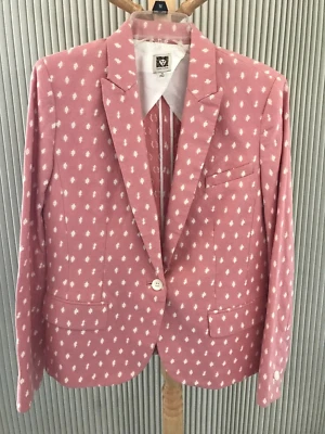 Blazer Anne Klein para mujer/junior talla 10 rosa/blanco bordado negocios/trabajo Foto 1 de 4