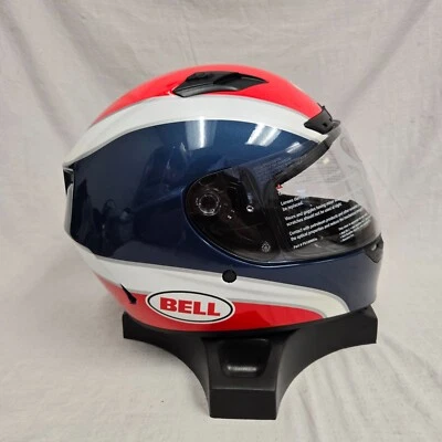 Bell Qualifier DLX MIPS Motorcycle Helmet Classic Navy Blue/Red Large *DISPLAY* Foto 1 de 4