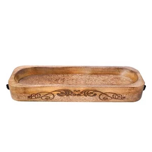 Natural Wooden Tray Serving Bowl For Salad Veggies And Fruits Large Deep Tray Fo - Picture 1 of 8