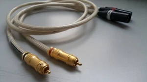 1 Meter RCA Stecker auf XLR Stecker Audio Verbindungskabel OCC silber - Bild 1 von 3