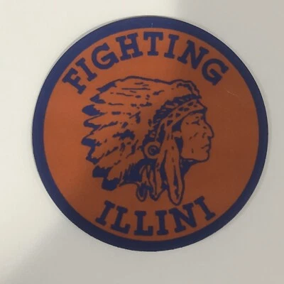 Imán Fighting Illini Chief Illiniwek 3" x 3" - Azul/Naranja Foto 1 de 3