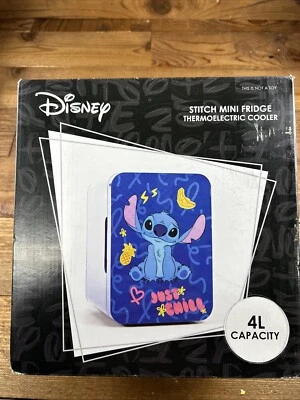Disney Stitch Mini Thermoelectric Fridge "Just Chill" 4L or 6 Soda Can Capacity - Image 1 of 4