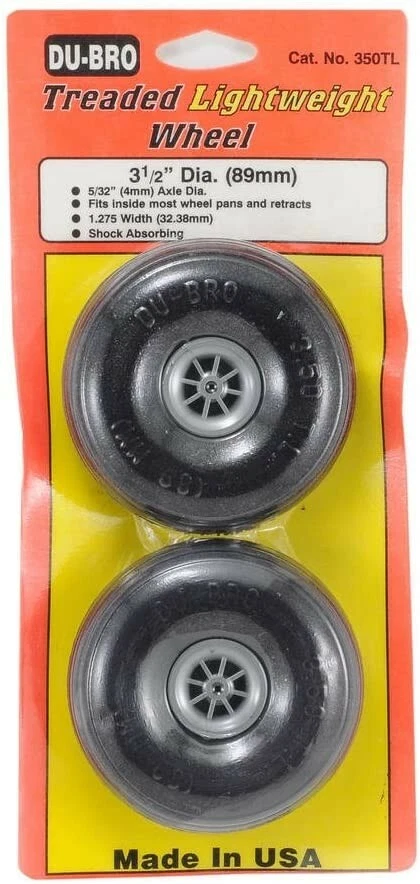 Dubro 350TL 3.5 Treaded Lightweight Wheel DUB350TL • - Image 1 of 1