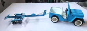 Vintage Tonka Jeep Runabout 1960s toy, Blue & White with boat trailer, - Picture 1 of 8