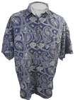 Beverly Hills Polo Club Men shirt paisley bandana s/s vintage blue oversize L