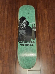 Meow Skateboards Vanessa Torres Pro Deck - Green Cat 8.125 X 31.75 OOP - Picture 1 of 2