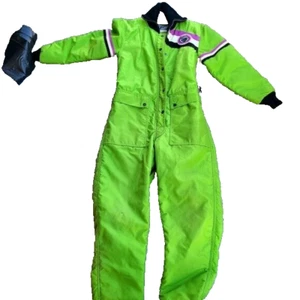 VINTAGE ARCTIC CAT GREEN SNOWMOBILE SUIT 1 PIECE NEEDS SOME TLC SMALL - Picture 1 of 4
