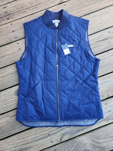 VETEMENTS Giubbotto uomo Ocean Coast blu trapuntato foderato in flanella full zip nuovo taglia M