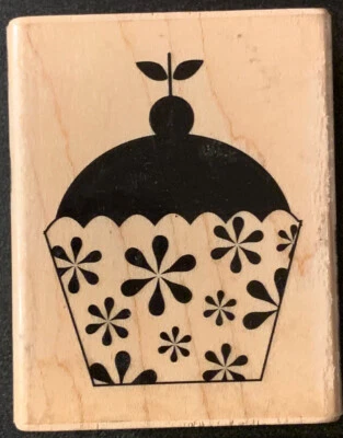 Hampton Art Cute Cupcake Rubber Stamp - Image 1 of 3