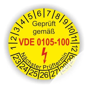 VDE0105-10 Prüfplaketten Elektro E-Prüfung E-Check Wartung Ø:20-30mm - Bild 1 von 1