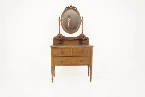 Arts & Crafts Oak Vanity, Dressing Chest, Chest of Drawers, Scotland 1910, H888 Cover