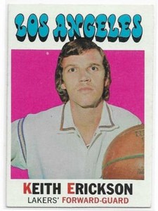 KEITH ERICKSON 1971-72 Topps Basketball card #61 Los Angeles Lakers NR MT/EX+