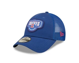 Sombrero a presión parcheado con logotipo de los Atlanta Braves New Era 9Forty - azul - Imagen 1 de 7