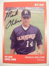 MARK OHLMS signed YANKEES 1989 Star baseball card AUTO GRANDVIEW C DES MOINES IA
