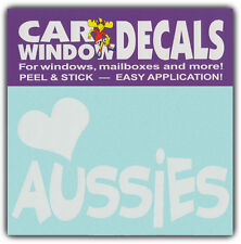 Car Window Decals: I Love Aussies | Australian Shepherd | Stickers Cars Trucks