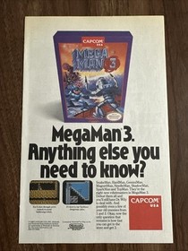 Mega Man 3 Capcom Nintendo NES Video Game Vintage Print Ad/Wall Art