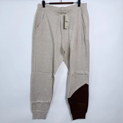Pact Organic Cotton Joggers Womens Large Wheat Mahogany Stretch Soft Comfy NWT - Image 1 of 4