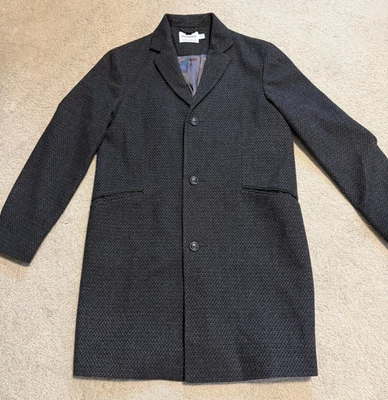Topman Para Hombres Abrigo Largo Abrigo Chaqueta Tejido Lana Talla Pequeña Delgado Deportivo Informal Foto 1 de 4