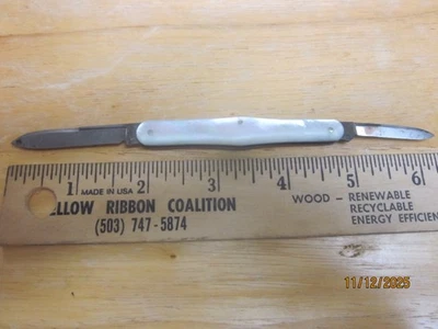 NAVAJA DE BOLSILLO DE COLECCIÓN EC SIMMONS KEEN KUTTER MADREPERLA MANGO 2 HOJAS 2 HOJAS Foto 1 de 4