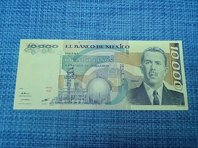 🇲🇽 墨西哥 10000 比索 AU+ 1985 年 7 月 19 日 P-89 意甲 KQ 纸币 102725-1 — 第 1/2 张图片