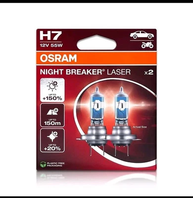 Osram H7 Night Breaker Laser Halogen Headlight Bulbs | 64210NL | Pack of 2 OPEN - Image 1 of 4