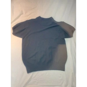 TanJay S/S Mock Neck Sweater Knitted Short Sleeves Black Women's Size Medium - Picture 1 of 12