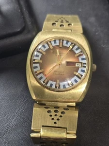 1970's Lucien Piccard Automatic Sunburst Seashark Men's watch RARE!! - Picture 1 of 7