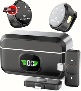 Wireless Lavalier Mic for iPhone/Android/PC - USB-C/Lightning, Noise Reduction - Picture 1 of 7