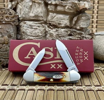 Case XX USA 2025 Genuine Red Stag 9574 Stainless Baby Butterbean Pocket Knife - Image 1 of 4