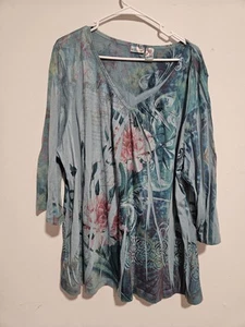 Kim Rogers Floral Blouse Plus Size 3X Printed - Picture 1 of 8