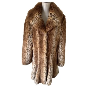 INC International Concepts Faux Fur Leopard Swing Jacket Womens XL - Picture 1 of 10