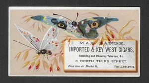 c1880's Max Lange Tobacco Trade Card - Key West Cigars - Philadelphia, PA - Bild 1 von 2