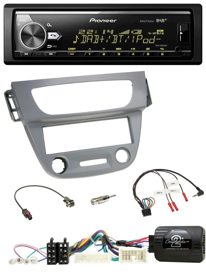 Pioneer Bluetooth USB DAB Lenkrad Autoradio für Renault Megane 3 2012-2014 grau - Bild 1 von 4
