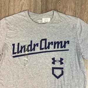 Under Armour UA Baseball Script Tee M Men’s Short Sleeve Tshirt Tee Gray Loose - Picture 1 of 6