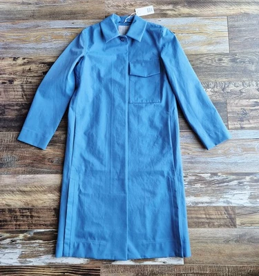 NUEVO CON ETIQUETAS COS $225 Parche Bolsillo Impermeable Chaqueta Abotonada Azul Para Mujer 4 Foto 1 de 4