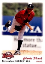 2010 Birmingham Barons Grandstand #25 Charlie Shirek Minot North Dakota ND Card