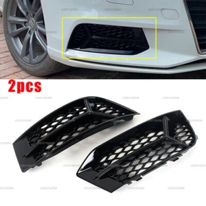 2x Fog Lamp Frames Honeycomb Frame Black Bright For Audi A3 2017-2020 - Picture 1 of 6