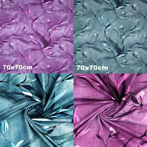 Große Blüten Zweige Blumen Stoff Jersey Baumwolljersey Digital Meterware Blätter - Bild 1 von 10