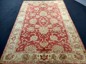 6'2"x9'4" Pakistani Peshawar Chobi Rug carpet Handmade VegDye 100%Wool 6x9 area - Picture 1 of 12