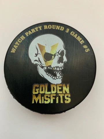 VEGAS GOLDEN KNIGHTS WATCH PARTY PUCK ROUND 3 GAME # 5 GOLDEN MISFITS SKULL Cover