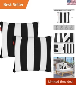 Water-Resistant Patio Garden Pillow Cover - Set of 2 18x18 Inch Polyester Cases - Picture 1 of 9